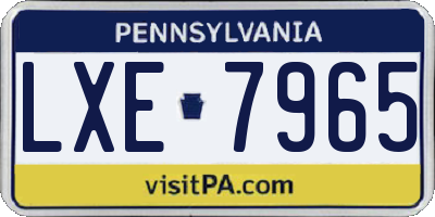 PA license plate LXE7965