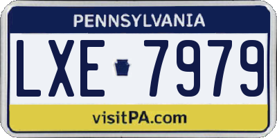 PA license plate LXE7979