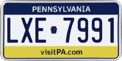 PA license plate LXE7991