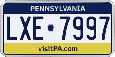 PA license plate LXE7997