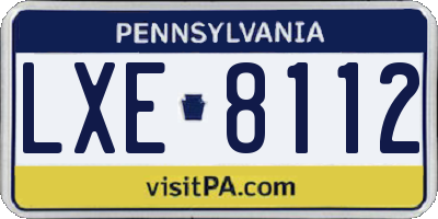 PA license plate LXE8112