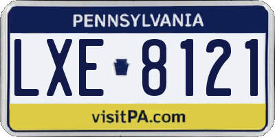 PA license plate LXE8121