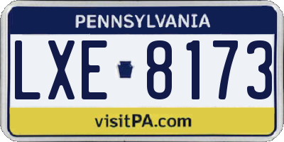 PA license plate LXE8173
