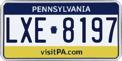 PA license plate LXE8197