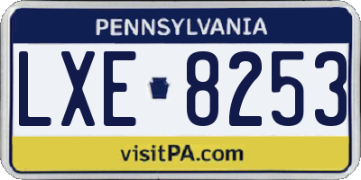 PA license plate LXE8253