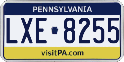 PA license plate LXE8255