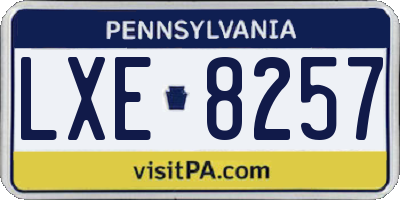 PA license plate LXE8257