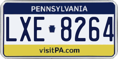 PA license plate LXE8264