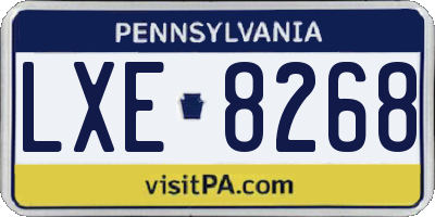 PA license plate LXE8268