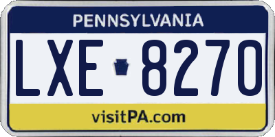 PA license plate LXE8270