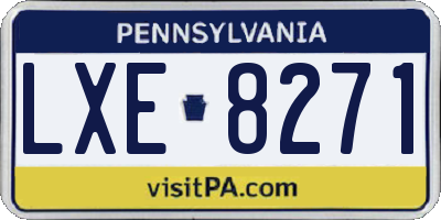 PA license plate LXE8271