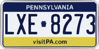 PA license plate LXE8273