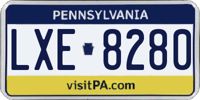 PA license plate LXE8280