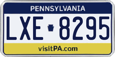 PA license plate LXE8295