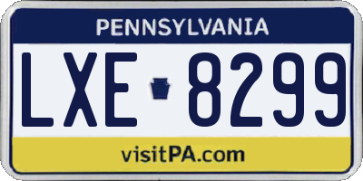 PA license plate LXE8299