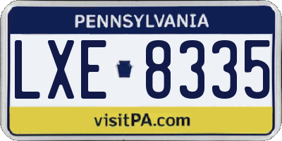 PA license plate LXE8335