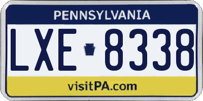 PA license plate LXE8338