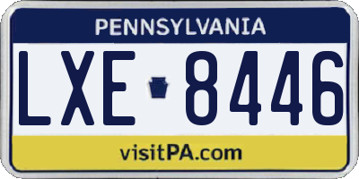 PA license plate LXE8446