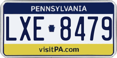 PA license plate LXE8479