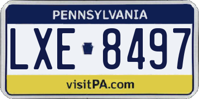 PA license plate LXE8497