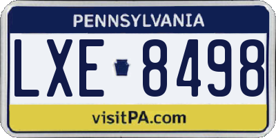 PA license plate LXE8498