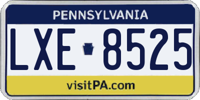PA license plate LXE8525