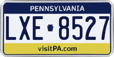PA license plate LXE8527