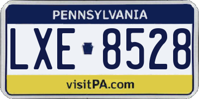 PA license plate LXE8528