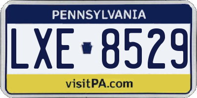 PA license plate LXE8529