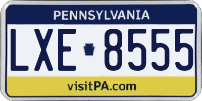 PA license plate LXE8555