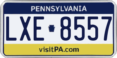 PA license plate LXE8557