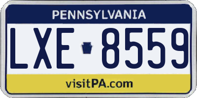 PA license plate LXE8559