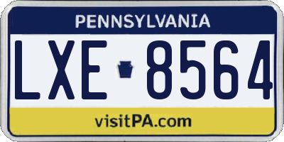 PA license plate LXE8564