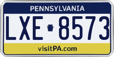 PA license plate LXE8573