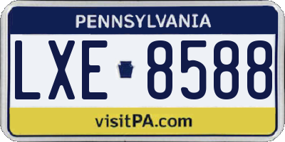 PA license plate LXE8588