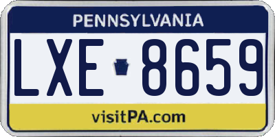 PA license plate LXE8659