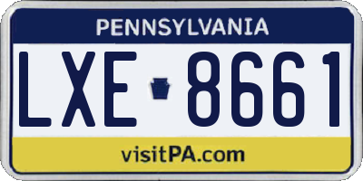 PA license plate LXE8661