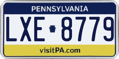 PA license plate LXE8779