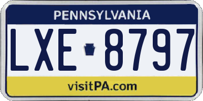 PA license plate LXE8797