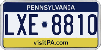 PA license plate LXE8810