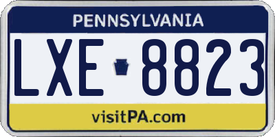 PA license plate LXE8823