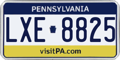PA license plate LXE8825