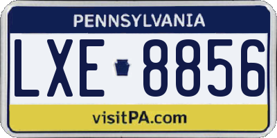 PA license plate LXE8856
