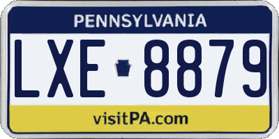 PA license plate LXE8879