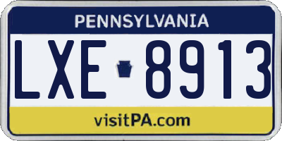PA license plate LXE8913