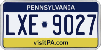 PA license plate LXE9027