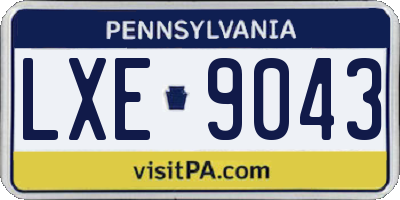 PA license plate LXE9043