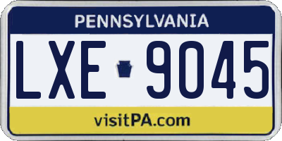 PA license plate LXE9045