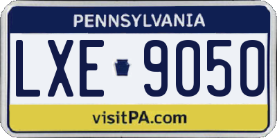 PA license plate LXE9050