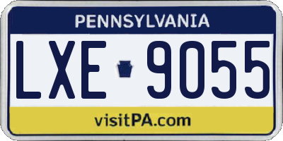 PA license plate LXE9055
